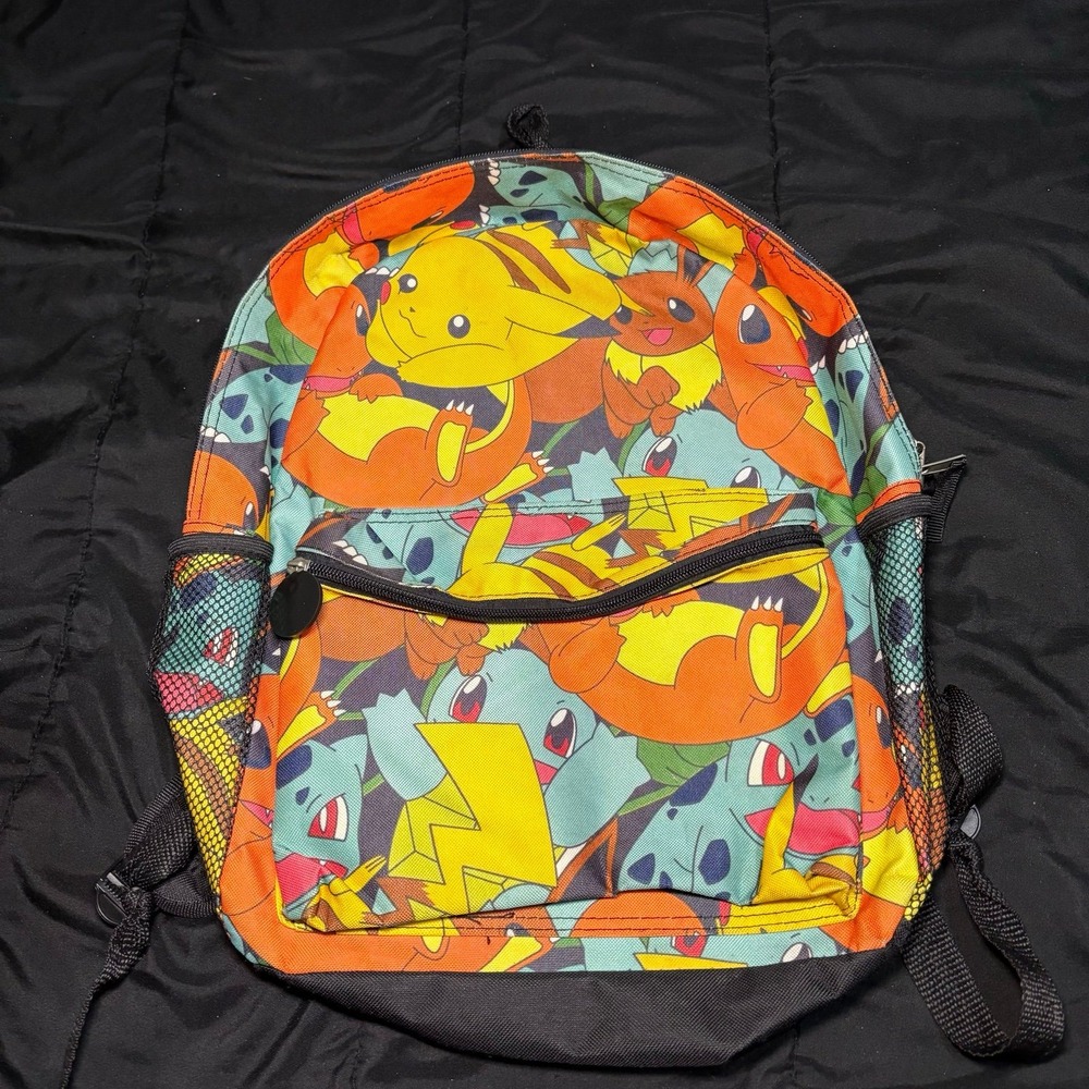 Pokemon Characters Layered Allover 16" Backpack with‎ two main compartments